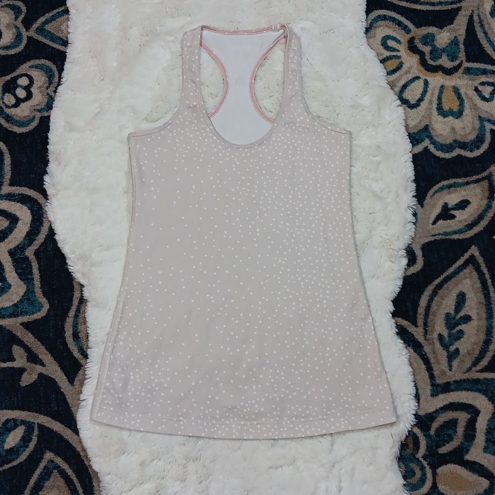 Lululemon polka dot racer back tank top womens sz 8